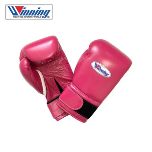 WINNING日本进口专业拳击手套比赛手套手工制作玫瑰粉红品红粉色