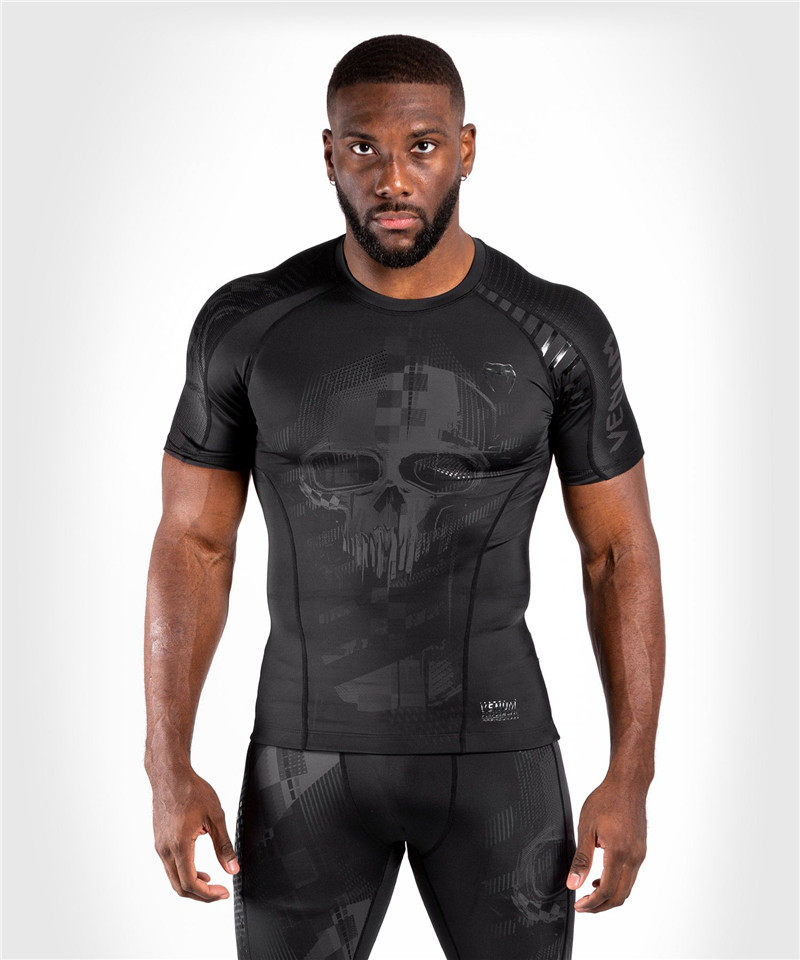 VENUM SKULL RASHGUARD BOXING MUAY T COMBAT TRAINING SPORTS QUICK-DRYING TIGHTS T-SHIRTS TIGHTS