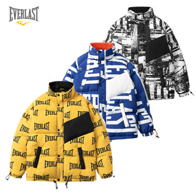 EVERLAST 拳手羽绒服棉服冬季新款满印logo运动健身训练外套