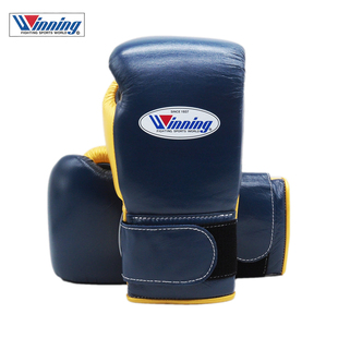 WINNING BOXING职业拳击格斗泰拳比赛训练拳套定制款深蓝金