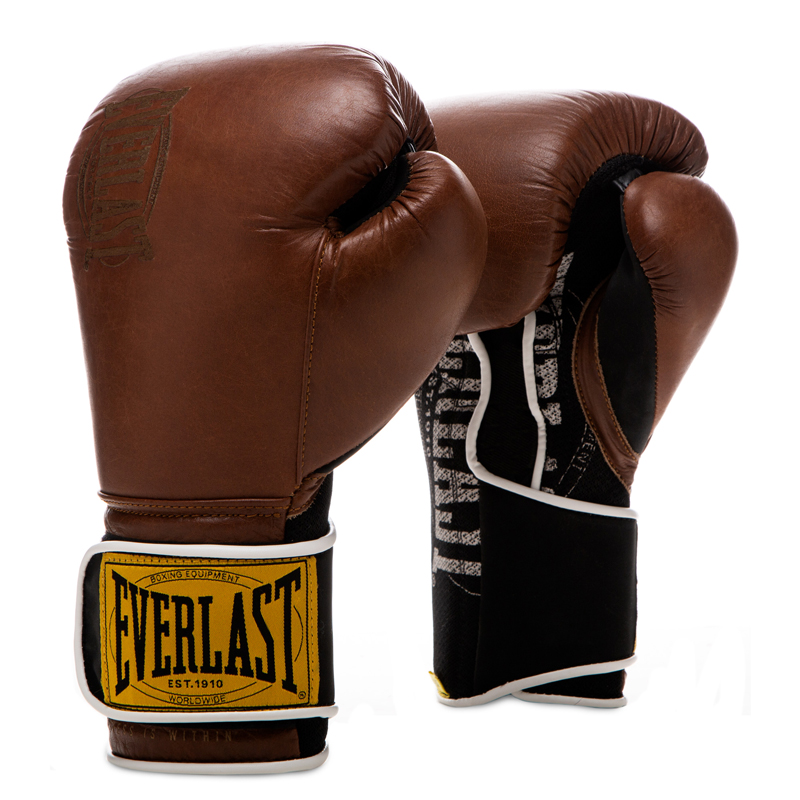 EVERLAST 1910经典款复古做旧真皮拳击手套成人散打手套训练拳套
