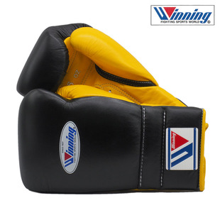 WINNING BOXING高端职业专业拳击格斗比赛训练拳套日本定制款黑黄