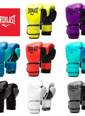 EVERLAST Powerlock2拳击手套成人专业训练拳套男女散打拳击拳套