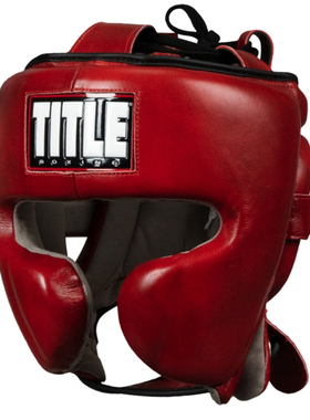 TITLE BOXING BLOOD RED 真皮复古训练拳击散打头盔 护头护具护额