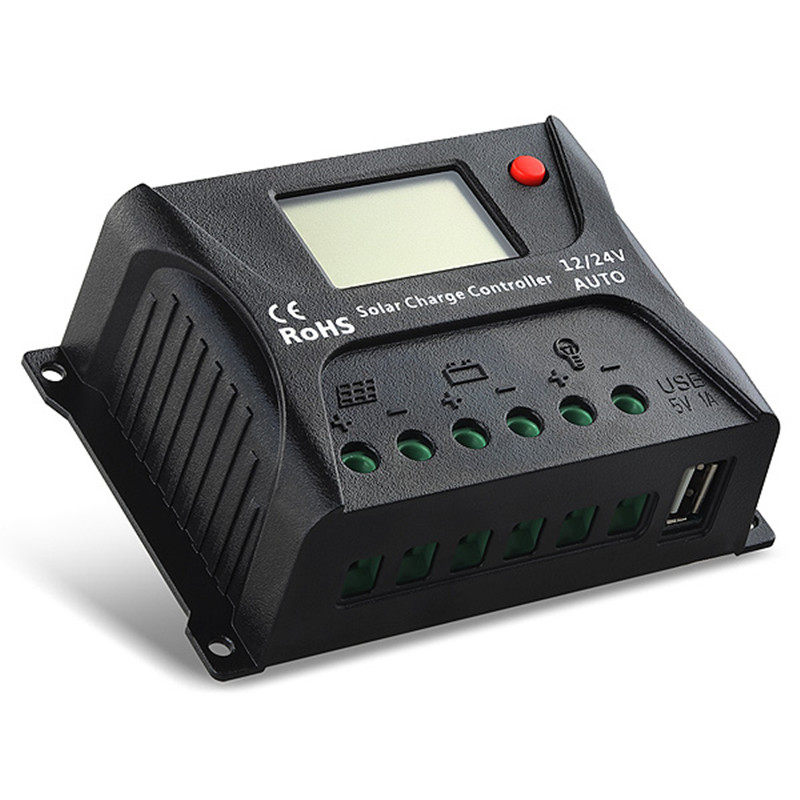 Hp12V/24V10A20A太阳能家用智能充电控制器铅酸电池