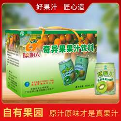 聪明人奇异果汁猕猴桃果汁易拉罐饮料厂家直发250ml*16罐和平特产