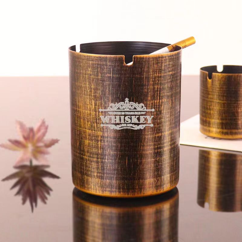 复古铁艺烟灰缸防飞灰创意个性潮流酒店网吧酒吧家用大号防风烟盅