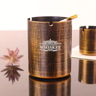潮流酒店网吧酒吧家用大号防风烟盅 复古铁艺烟灰缸防飞灰创意个性