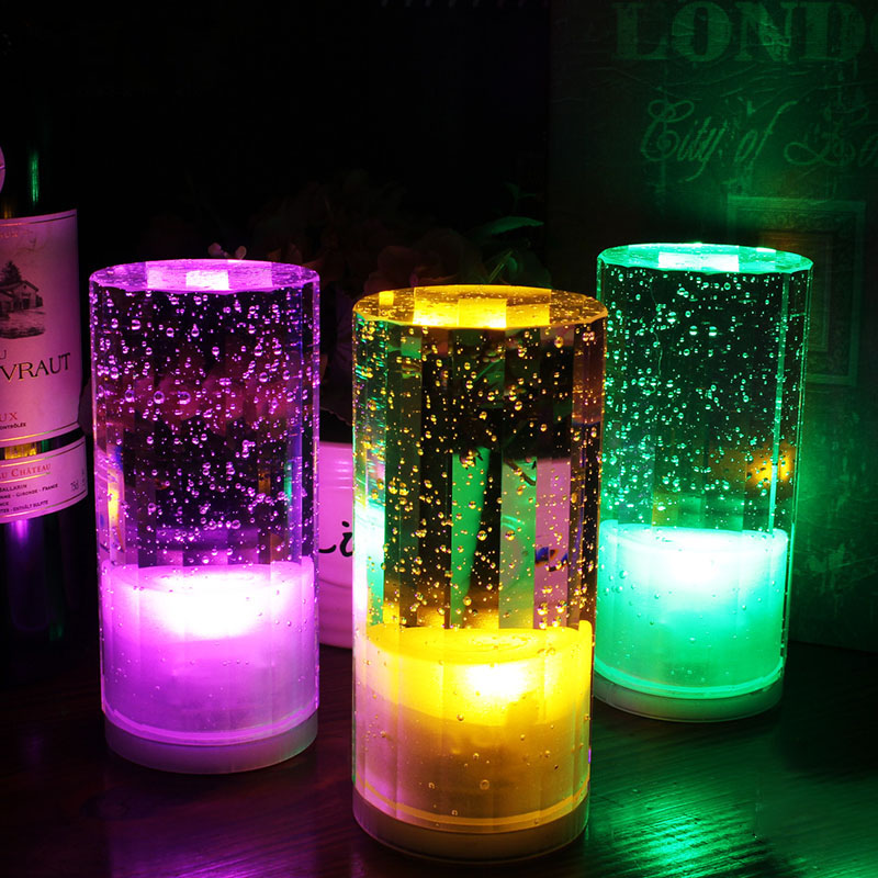 led充电酒吧台灯清吧咖啡餐厅桌灯创意个性ktv装饰水晶七彩小夜灯