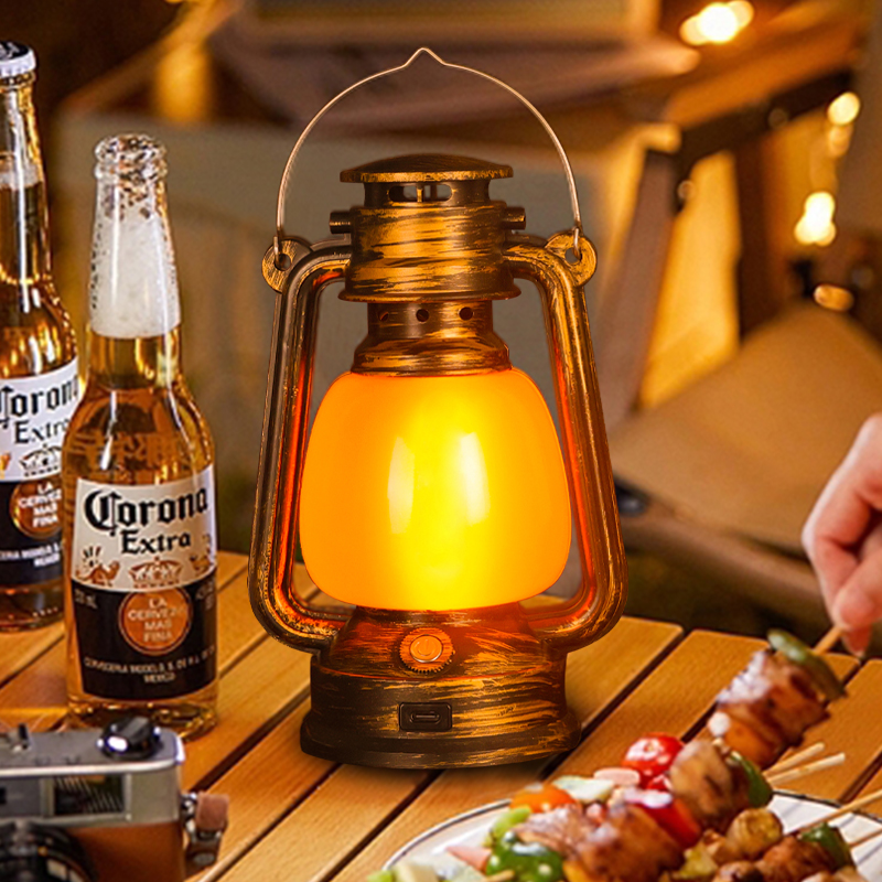 充电酒吧台灯装饰氛围灯创意复古马灯户外道具露营煤油灯桌灯提灯