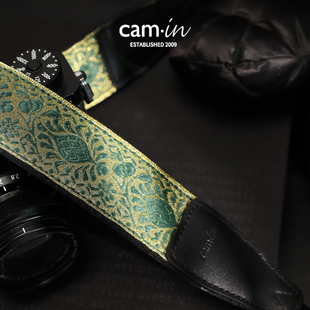 cam·in 绣花挂绳适用佳能尼康富士索尼单反斜挎肩带 相机背带新品