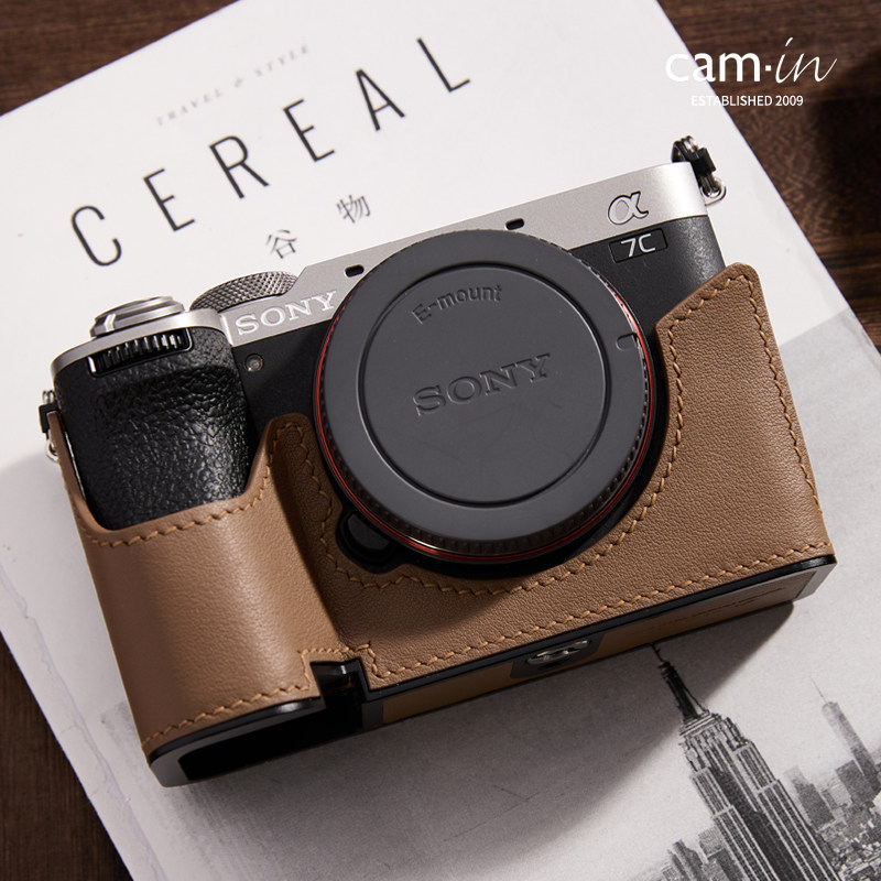camin索尼a7c2保护套swift牛皮A7CR半套相机底座a7c2真皮外壳配件