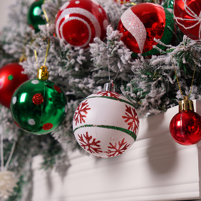 圣诞球装饰挂件红色圣诞树场景布置用品DIY小挂饰材料塑料球道具