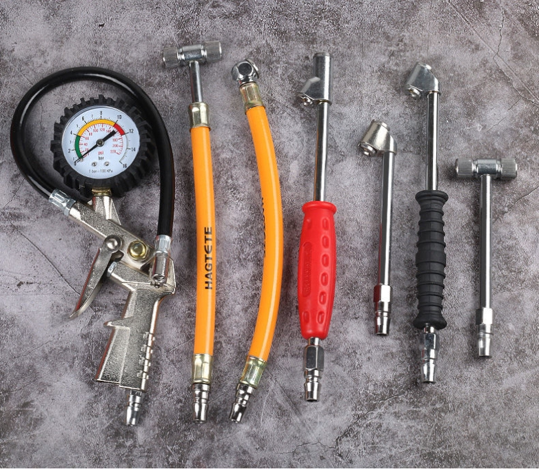 接头气泵打气嘴带压力表轮胎充气嘴汽车车胎充气接头带压力表打气