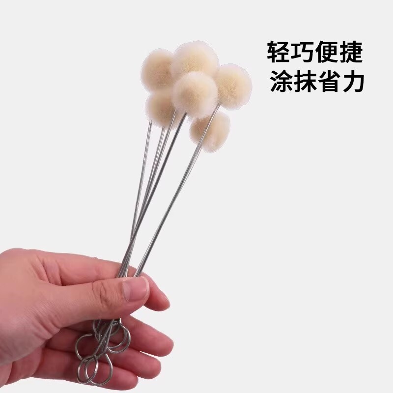 羊毛球刷皮雕皮艺专用染色羊毛球皮革染色授粉球胶diy皮革护理刷