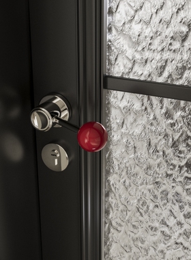 莫兰法式复古球形门把手银白色磁吸静音极简红色家用房门锁