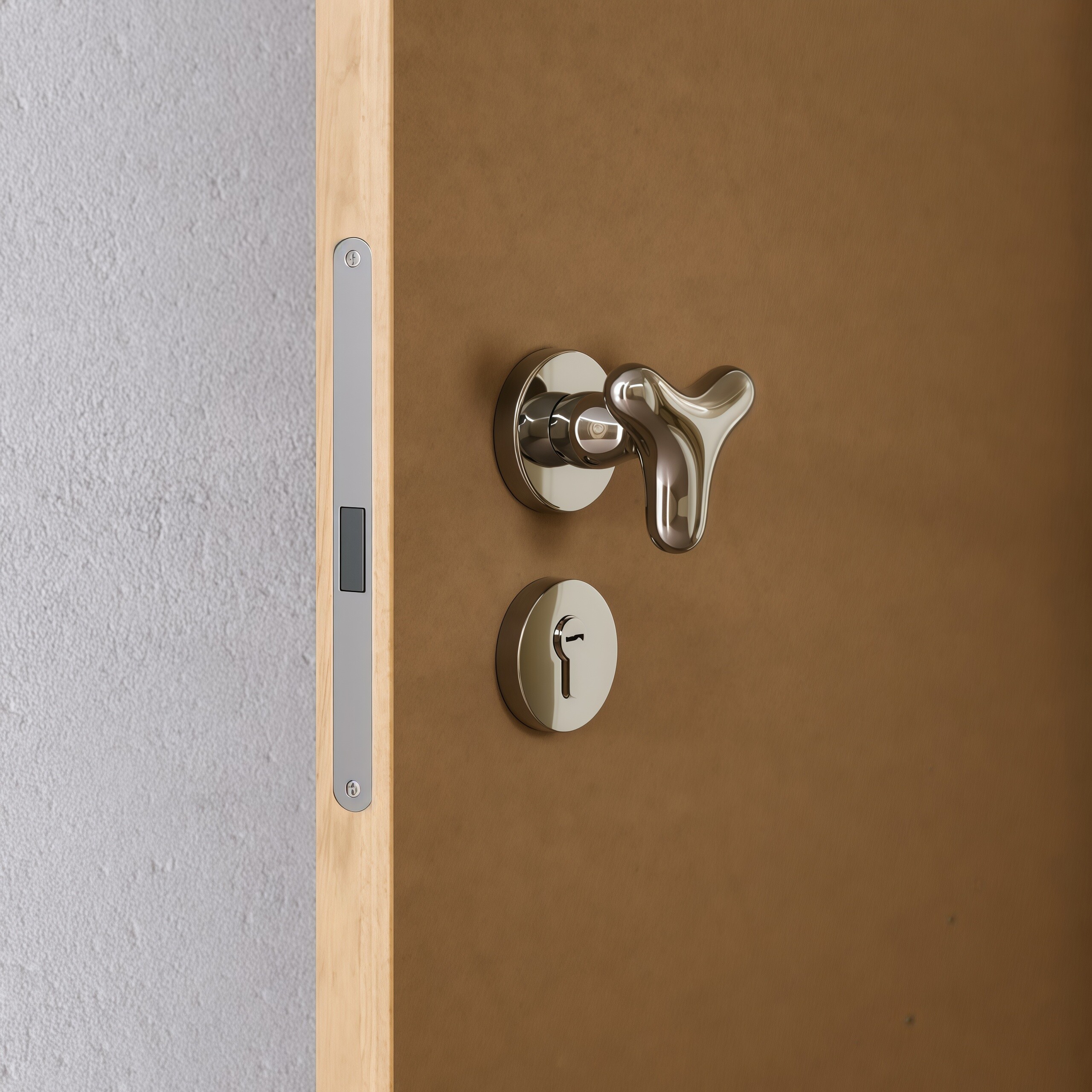 莫兰原创设计室内卧室亮银色房门锁静音磁吸复古中古包豪斯门把手,基础建材,机械门锁,淘宝优惠券,粉丝福利购,淘宝优惠卷