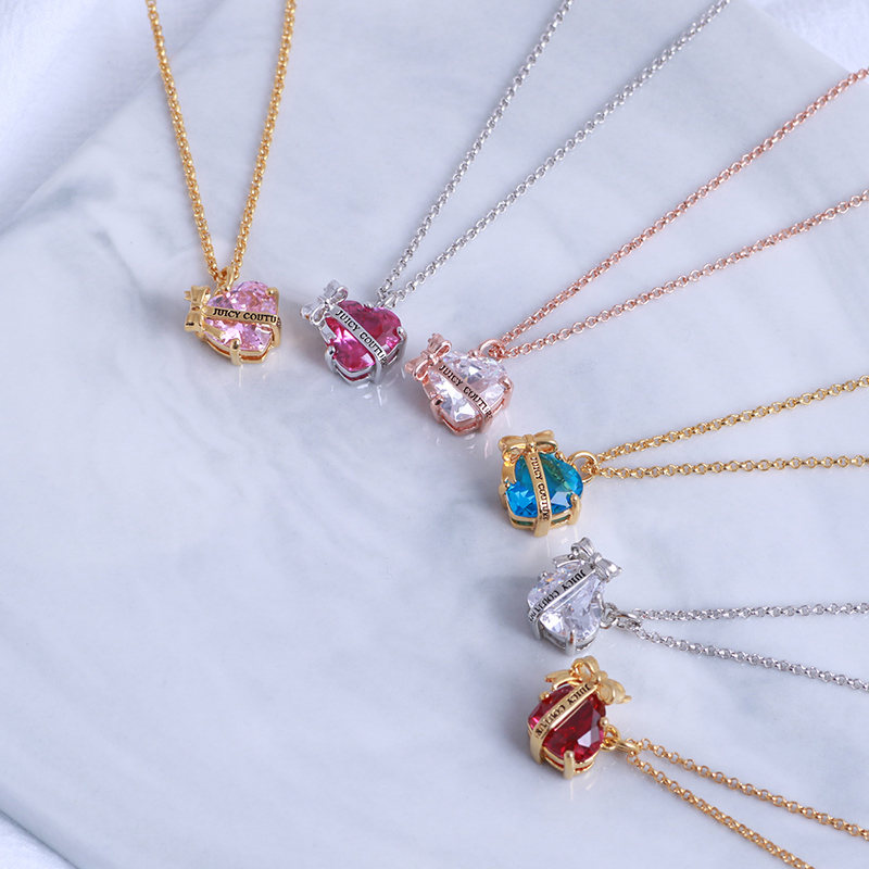 JUICY KATE SPADE蝴蝶结爱心LOGO字母水晶锆石吊坠项链锁骨链女在类目 饰品/流行首饰/时尚饰品新, 项链中 - 来自Buy2taobao.com提供专业的淘宝代购服务