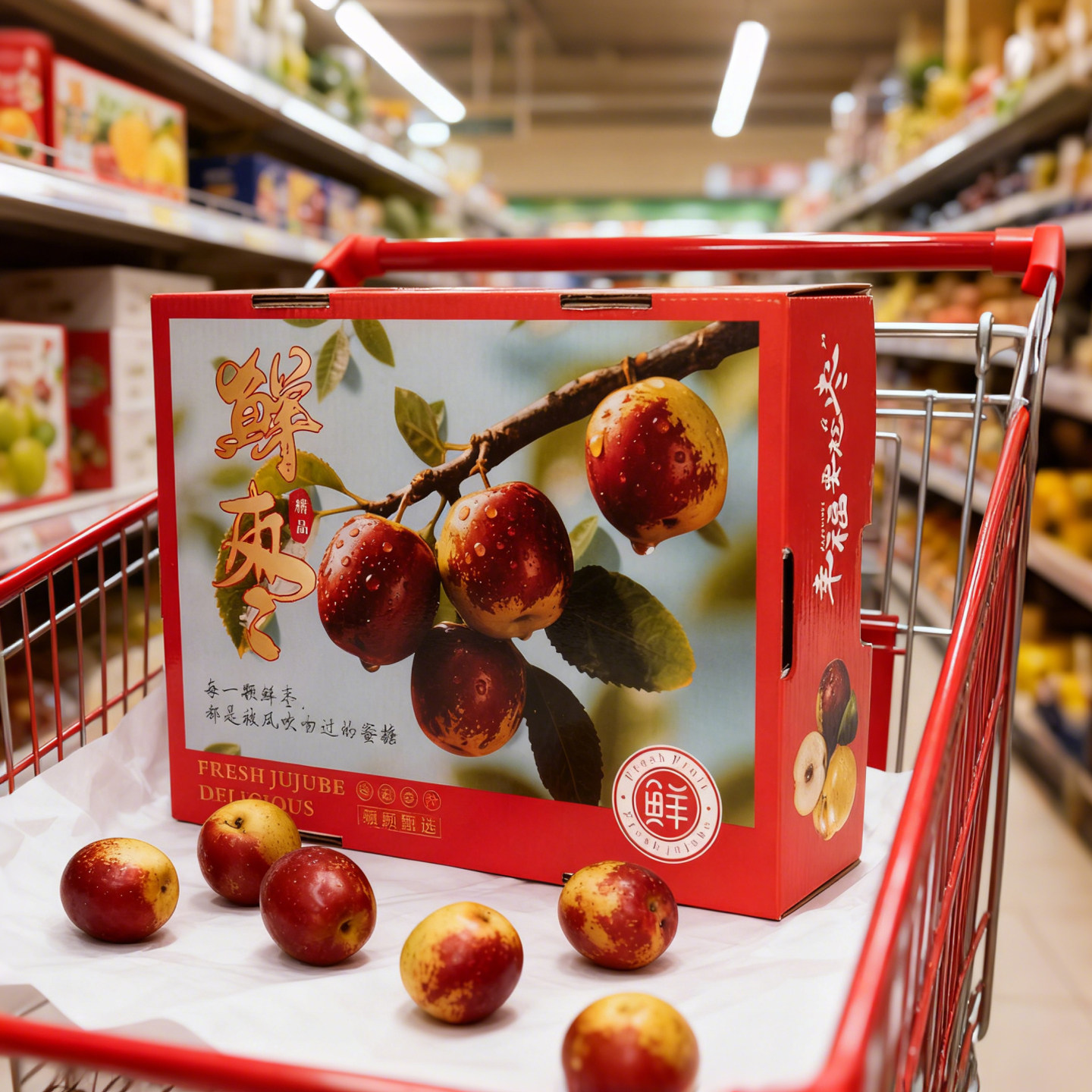 天信达&middot;5斤通用高档冬枣大枣精品高端礼盒空盒手提袋包邮可定制