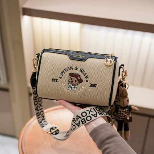 北包包2025新款刺绣帆布包