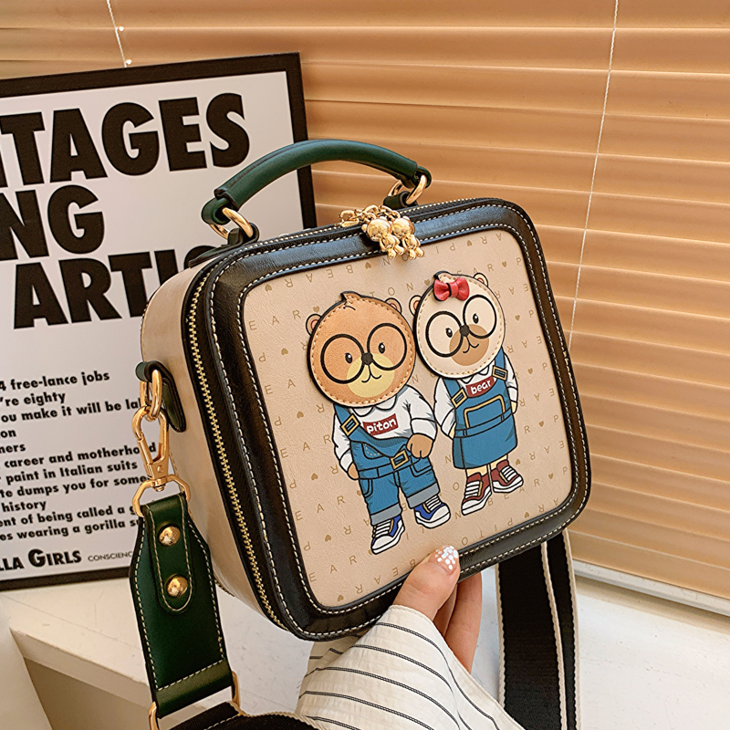 北包包小熊方盒包原创单肩斜挎包