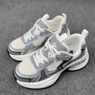 女鞋 网面透气厚底运动鞋 防滑增高休闲鞋 时尚 撤柜春季 老爹鞋 露思款