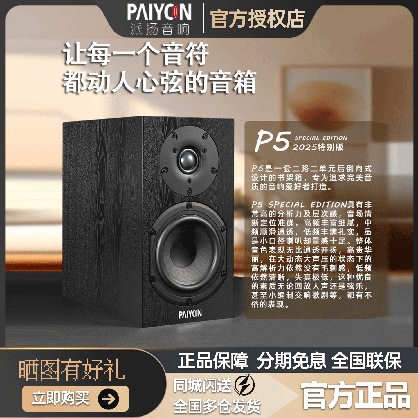 PAIYON/派扬P5发烧级书架音箱
