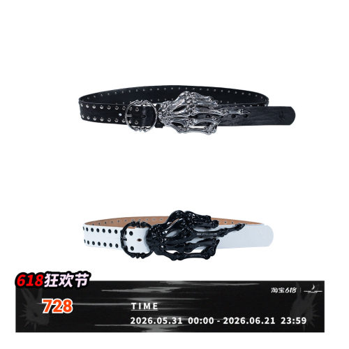 FVVO Skeleton Hand & Spikes Leather Belt  手骨铆钉牛皮腰带