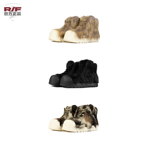 R/F    HIGH TOP THICK SOLED BOOTS 长毛高邦大头靴