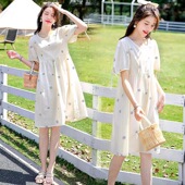 夏天裙子外穿高级孕妇装 孕妇夏装 薄款 夏季 印花连衣裙网红2022套装