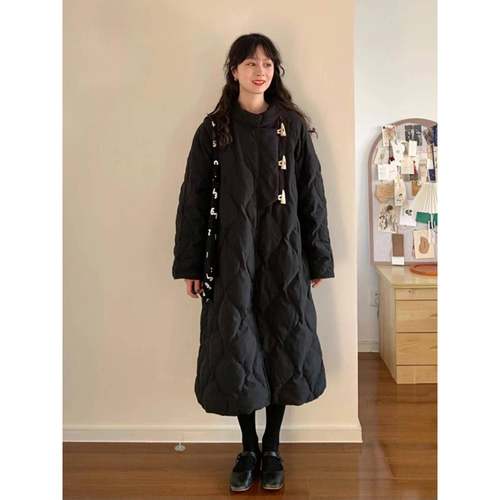 中长款黑色棉服女冬季外套2025年新款棉衣棉袄高级感超好看小个子