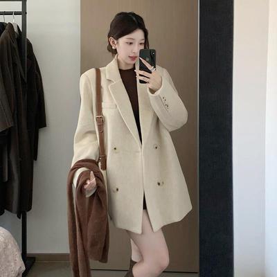 短款西装毛呢外套女小个子2025秋冬季新款加厚高级感羊毛呢子大衣