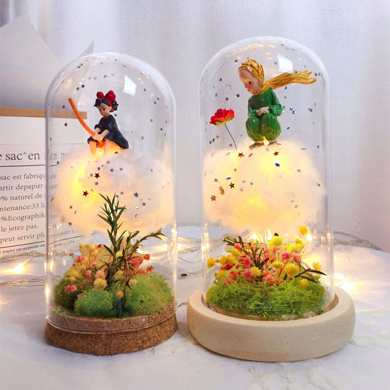 小王子小夜灯DIY圣诞节手工礼物少女心闺蜜生日树老人永生花云朵