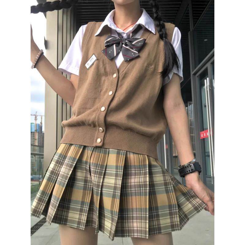 鬼鬼家达摩制霸原创款纮爱学园日系女学生JK针织毛衣开衫背心马甲
