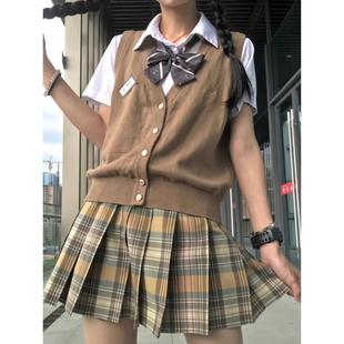 鬼鬼家达摩制霸原创款纮爱学园日系女学生JK针织毛衣开衫背心马甲