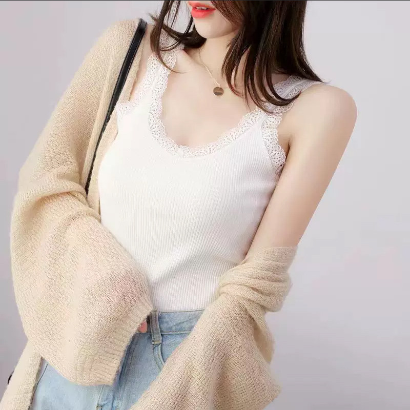 细螺纹莫代尔薄款吊带背心女外穿