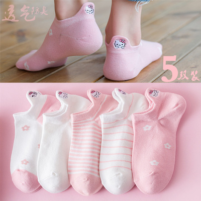 船袜夏季女纯棉可爱日系袜子薄款