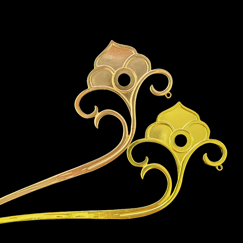 亿铜饰品DIY 点翠 复原款 发簪 古风头饰 发冠 发簪发饰 电泳保色