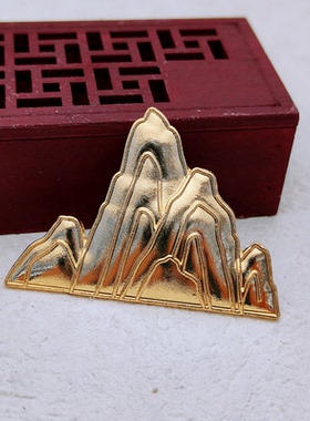 亿铜饰品DIY仿点翠 非遗螺钿胎底 小山胸针 万里江山胸针古风配饰