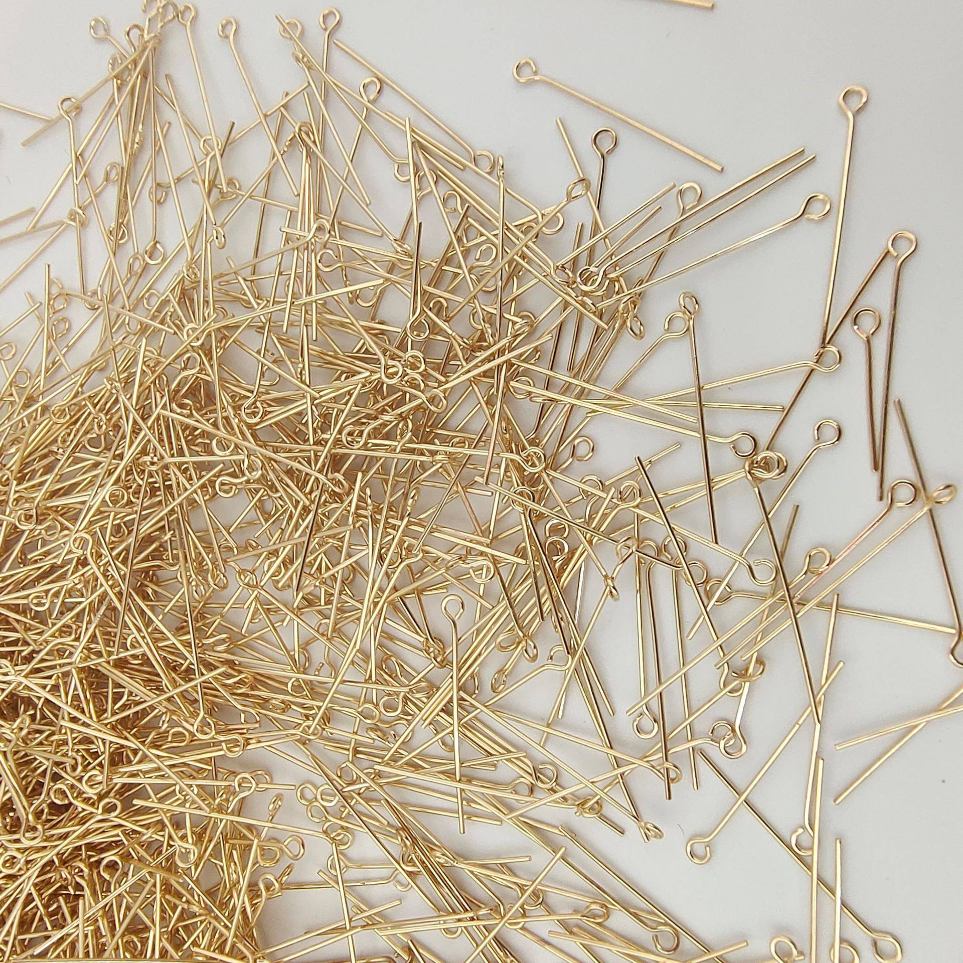 亿铜古风 全铜材质九字针 电泳保色圆头t针 diy饰品配件材料九针