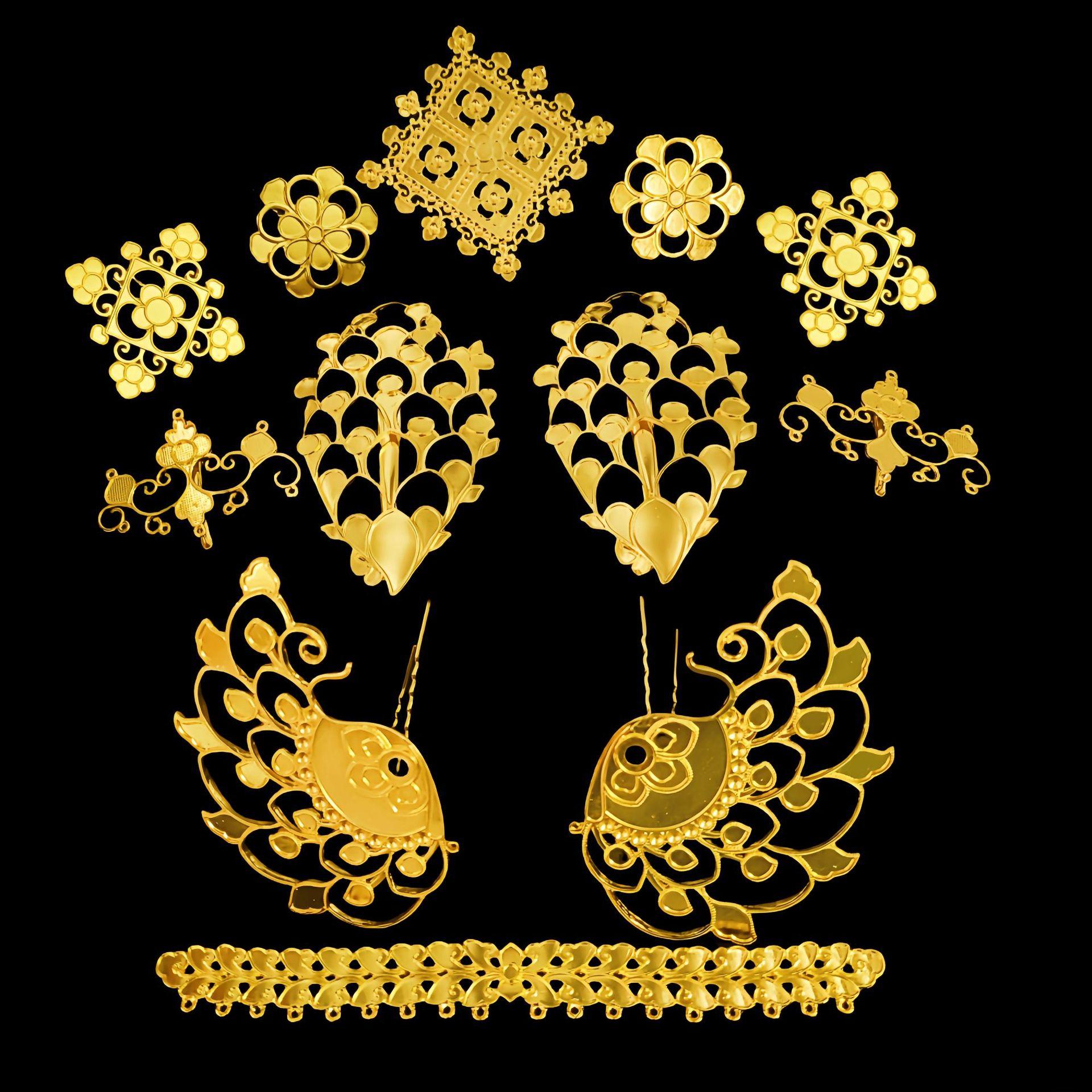 李锤冠头饰发冠发钗发簪铜合金