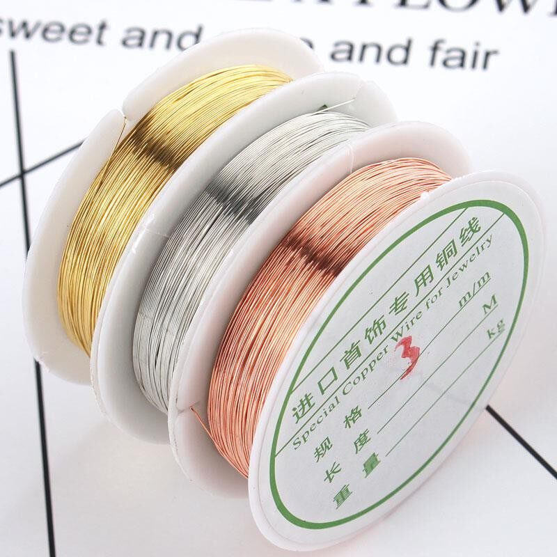 细铜丝圈铜线金属线黄铜diy手工麻绳银色金丝线软首饰绕线铜丝