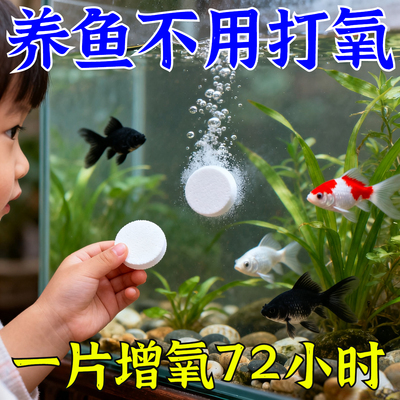 鱼缸氧气片颗粒增氧气泡造景充氧块打氧不用电制氧缓释泡腾鱼呼吸
