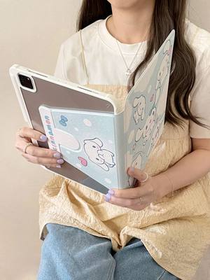 KUKEYOU STUDIO卡通玉桂狗2022新款适用ipad9保护壳10.2寸air5全包mini6可旋转ipadpro平板套9.7可爱女带笔槽