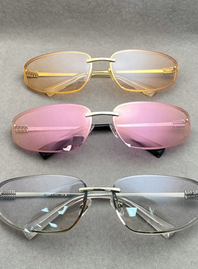 复古飞行员太阳镜男女通用金属框椭圆墨镜时尚百搭防紫外线