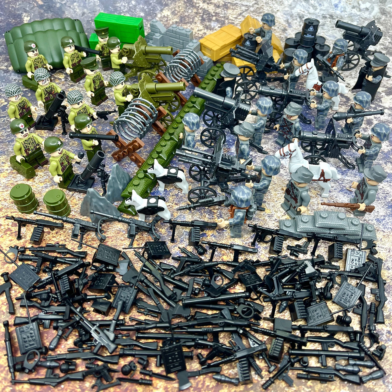 志愿军抗美援朝长津湖大战人仔高射炮兼容乐高军事男益智拼装玩具