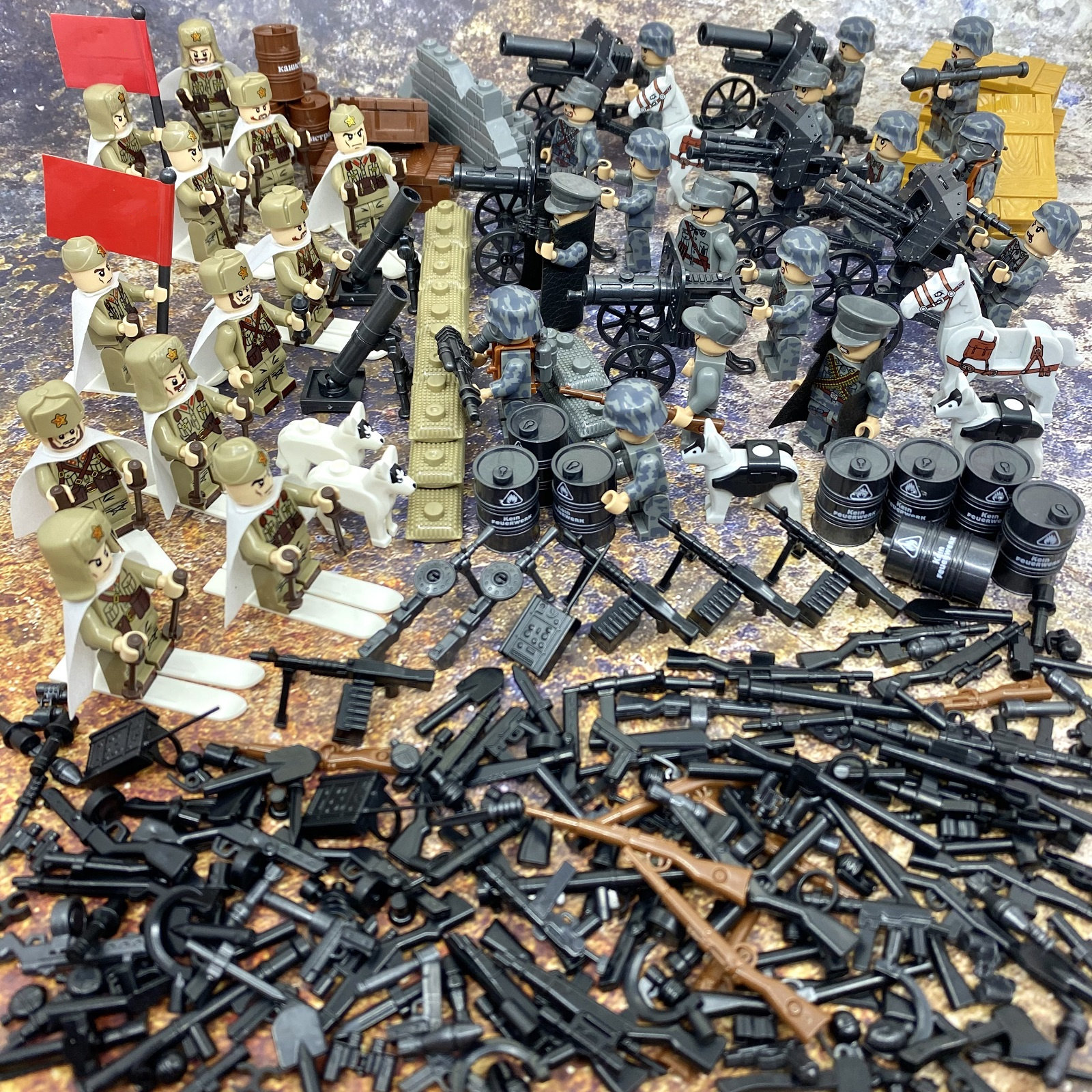 兼容乐高积木人仔二战保卫莫斯科苏军战士小人偶苏联士兵儿童玩具