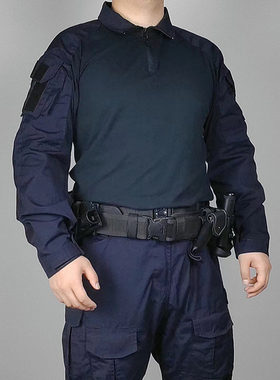 军迷户外藏蓝色GEN3作战服夏战术蛙服特种兵战术服薄款军训服套装