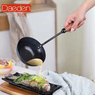 Daeden/戴德长柄泼油勺汤勺煎蛋勺无涂层长柄家用炒菜勺勺泼油勺
