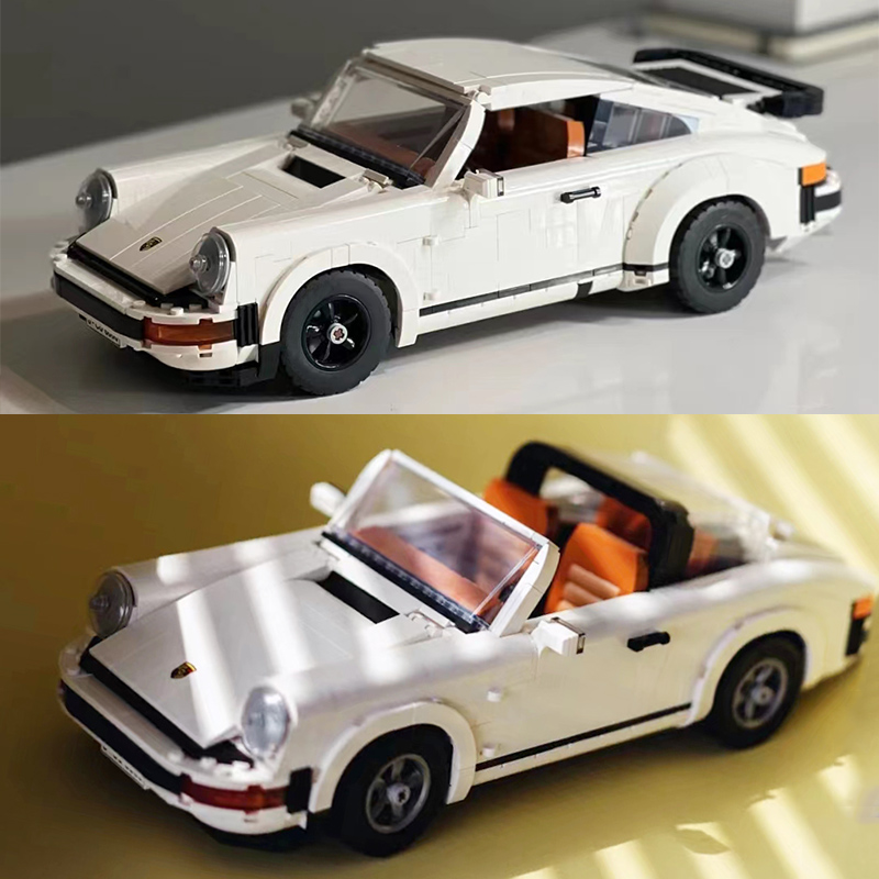 复古保时捷911turbo跑车积木